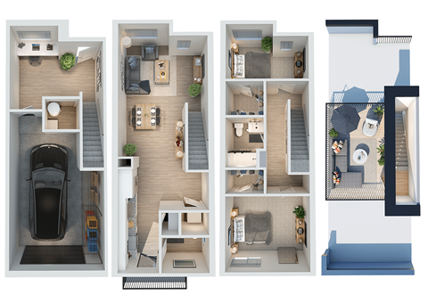 Floor plan for 2 beds, 1.5 baths, 1422 sqft